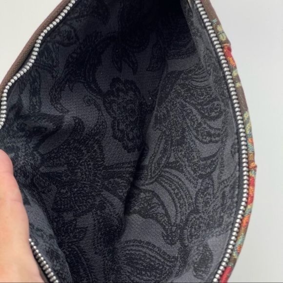 1154 Lill Studio Brown Pleated Patchwork Shoulder Crossbody Bag - Picture 6 of 8